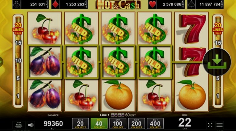 Play Hot & Cash by Amusnet at 1Win Casino