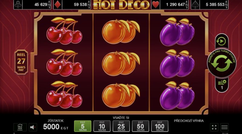 Play Hot Deco by Amusnet Interactive at 1Win Casino