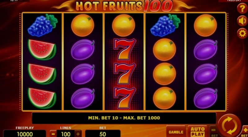 Play Hot Fruits 100 by Amatic at 1Win Casino