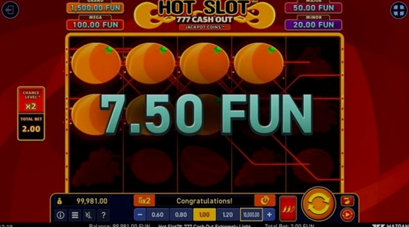 Play Hot Slot™: 777 Cash Out Extremely Light by Wazdan at 1Win Casino