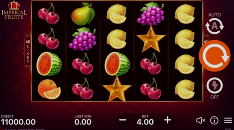 Play Imperial Fruits: 40 lines by Playson at 1Win Casino