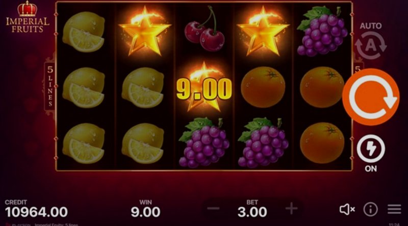 Play Imperial Fruits: 5 lines by Playson at 1Win Casino