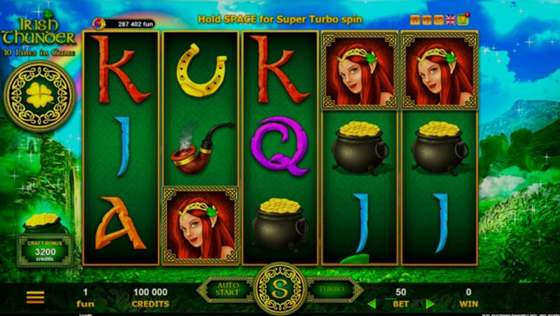 Play Irish Thunder by Belatra at 1Win Casino