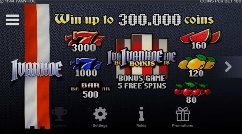 Play Ivanhoe by Elk at 1Win Casino