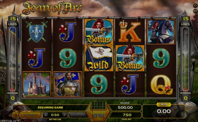 Play Joan Of Arc by Gameart at 1Win Casino