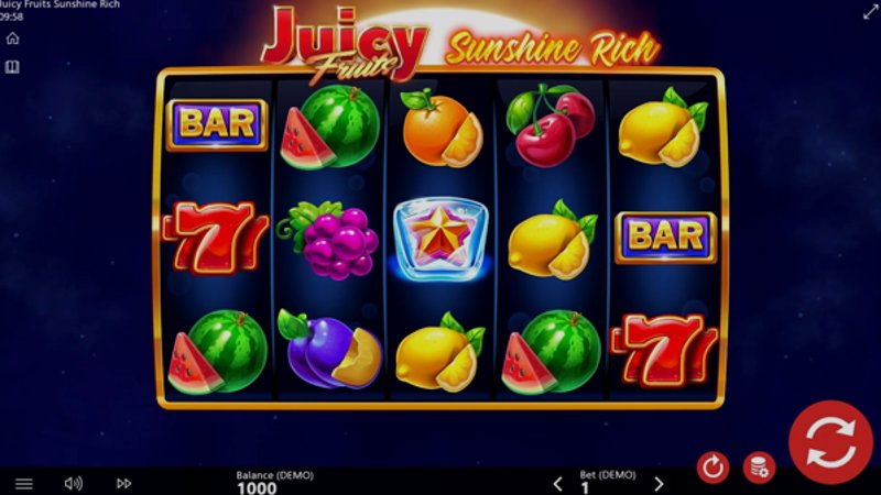 Play Juicy Fruits Sunshine Rich by Barbara Bang at 1Win Casino