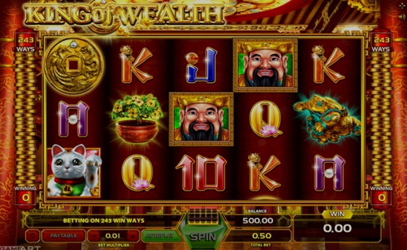 Play King Of Wealth by Gameart at 1Win Casino