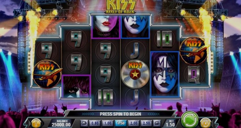 Play Kiss Reels Of Rock by Playn Go at 1Win Casino