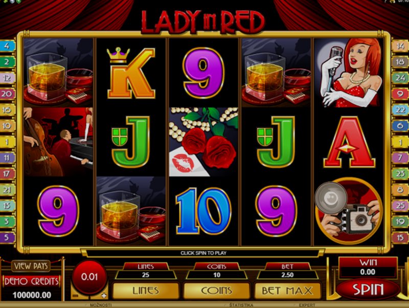 Play Lady in Red by Microgaming at 1Win Casino