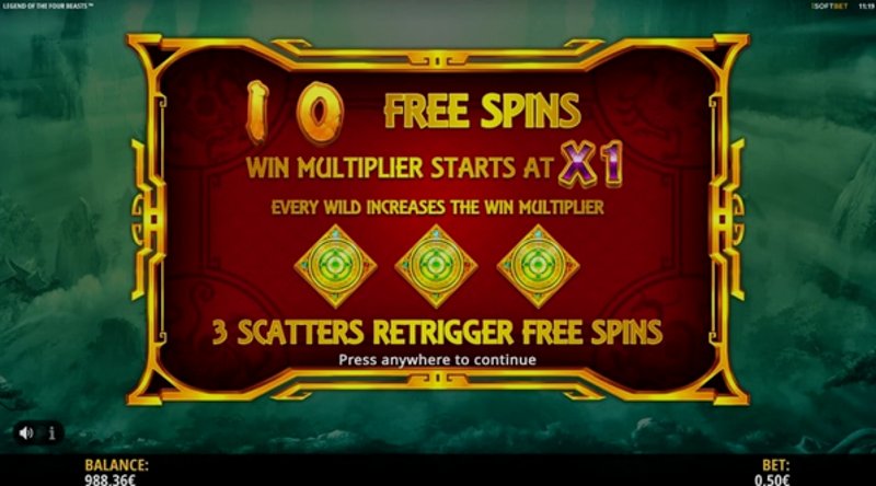 Play Legend of the Four Beasts by Isoftbet at 1Win Casino