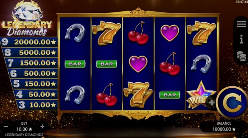 Play Legendary Diamonds by Booming at 1Win Casino