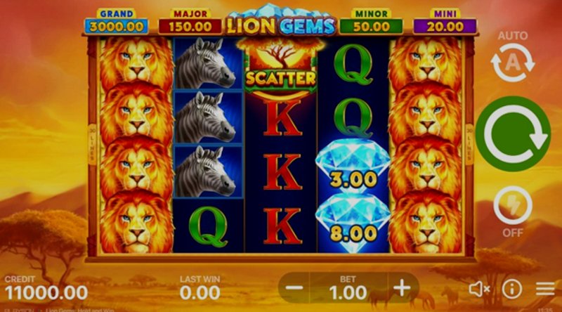 Play Lion Gems: Hold and Win by Playson at 1Win Casino