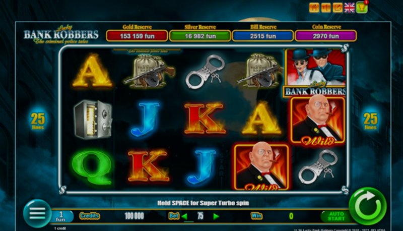 Play Lucky Bank Robbers by Belatra at 1Win Casino