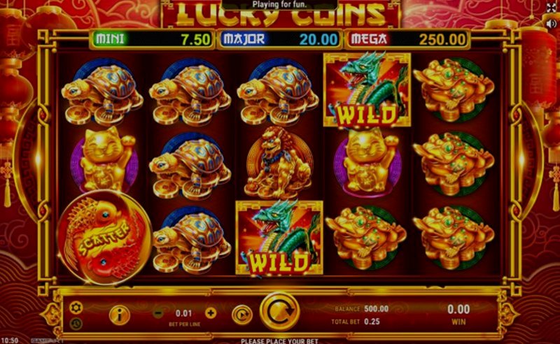 Play Lucky Coins by Gameart at 1Win Casino