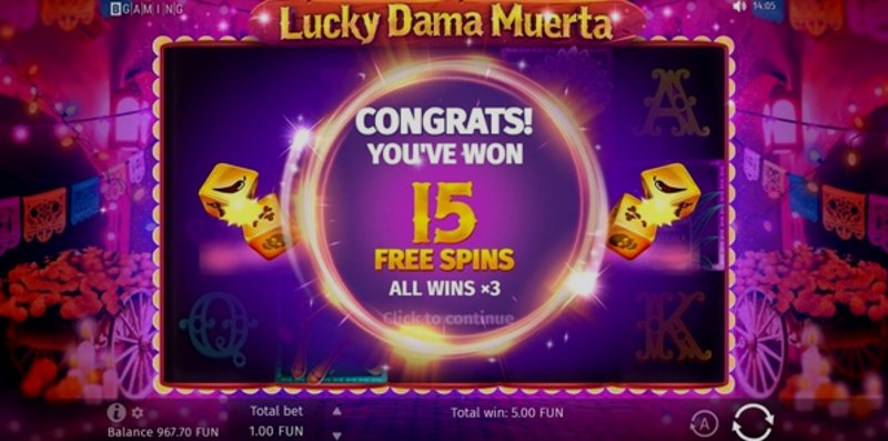 Play Lucky Dama Muerta by Bgaming at 1Win Casino