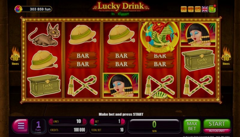 Play Lucky Drink in Egypt by Belatra at 1Win Casino