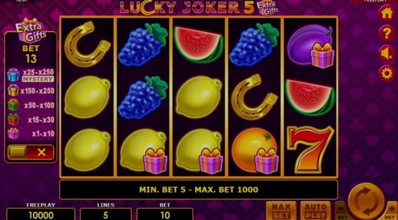 Play Lucky Joker 5 Extra Gifts by Amatic at 1Win Casino