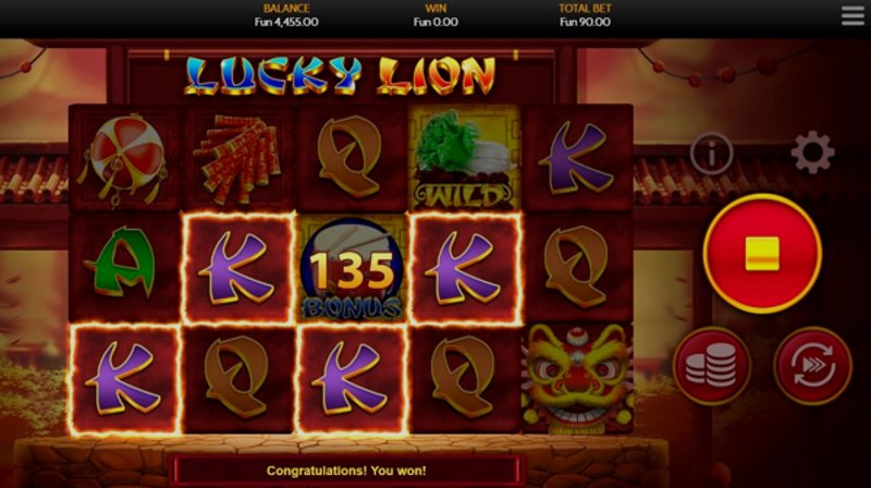 Play Lucky Lion by Onetouch at 1Win Casino