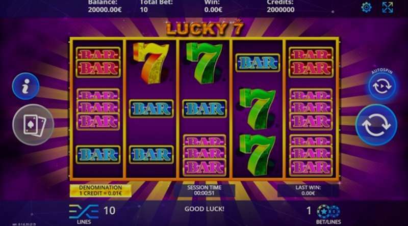 Play Lucky Seven by Betsoft at 1Win Casino