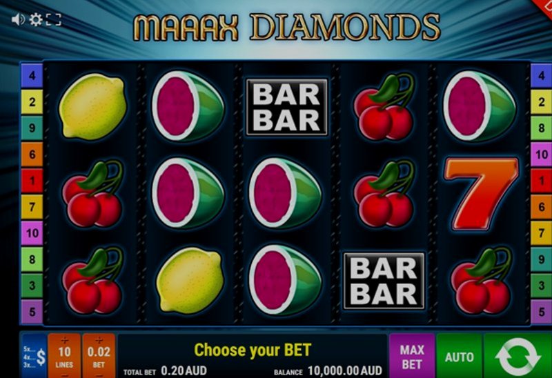 Play Maaax Diamonds by Gamomat Premium at 1Win Casino