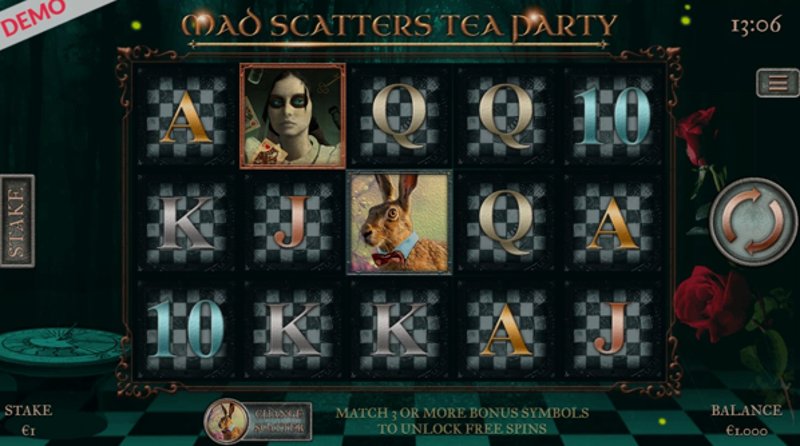 Play Mad Scatters Tea Party by Slingo at 1Win Casino