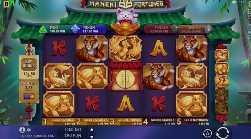 Play Maneki 88 Fortunes by Bgaming at 1Win Casino