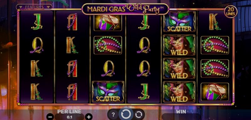 Play Mardi Gras Wild Party by Spinomenal at 1Win Casino