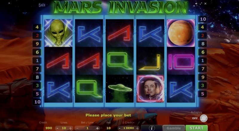 Play Mars Invasion by 5 Men Gaming at 1Win Casino