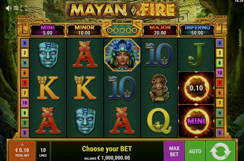 Play Mayan Fire by Gamomatgames at 1Win Casino