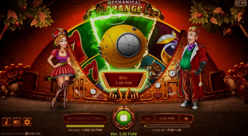 Play Mechanical Orange by Bgaming at 1Win Casino