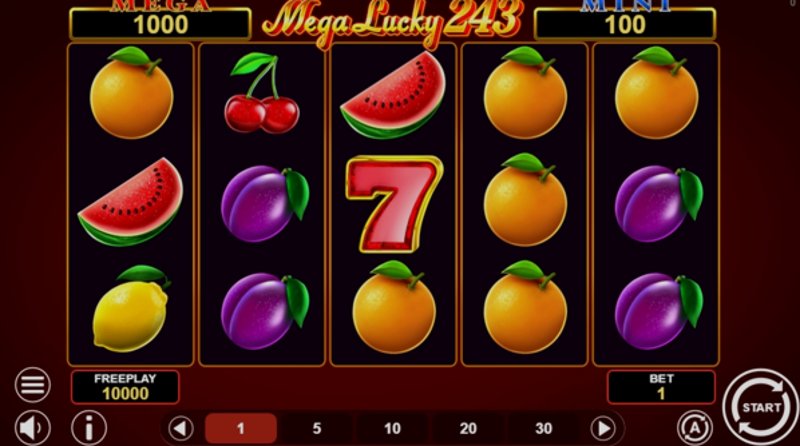 Play Mega Lucky 243 by 1spin4win at 1Win Casino