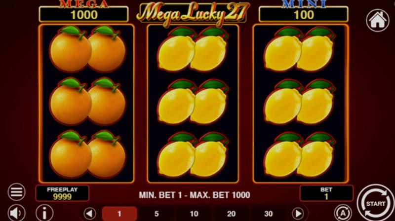 Play Mega Lucky 27 by 1spin4win at 1Win Casino