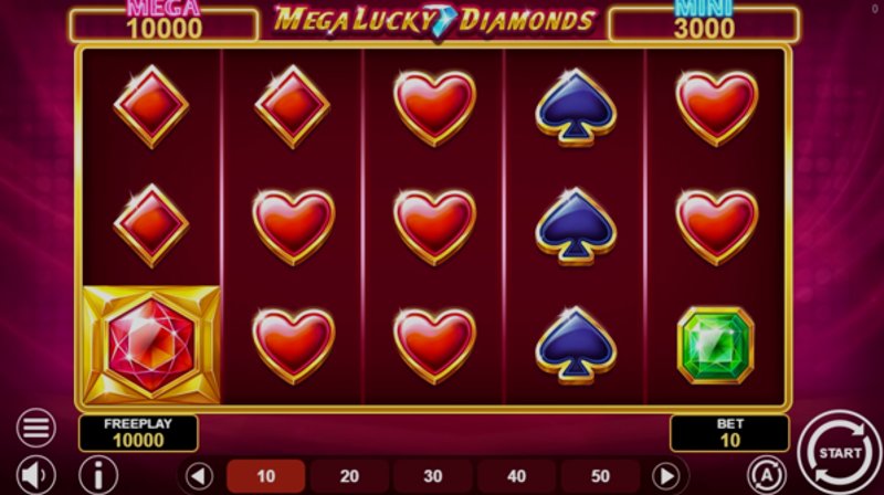 Play Mega Lucky Diamonds by 1spin4win at 1Win Casino