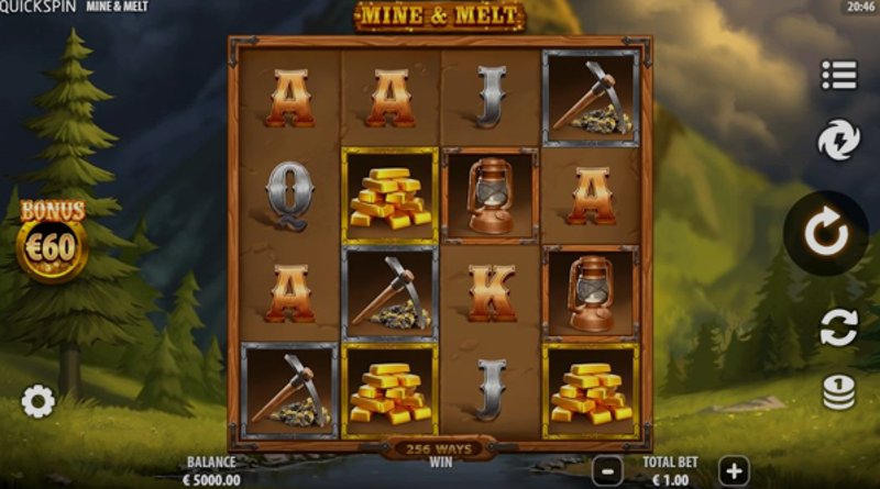 Play Mine and Melt by Quickspin at 1Win Casino