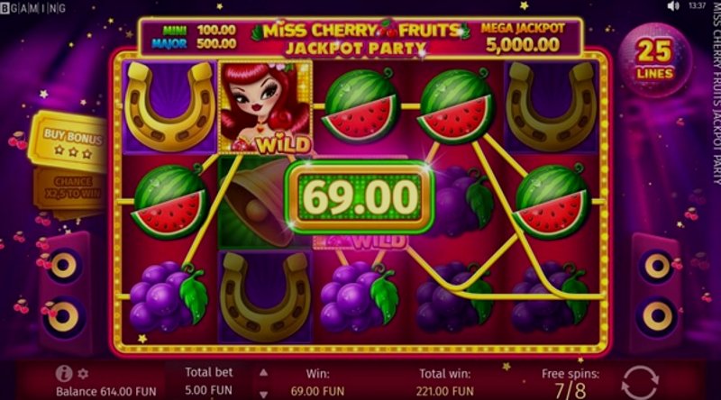 Play Miss Cherry Fruits by Bgaming at 1Win Casino