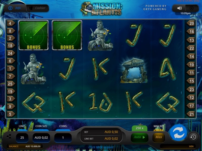 Play Mission Atlantis by Bluehorn at 1Win Casino