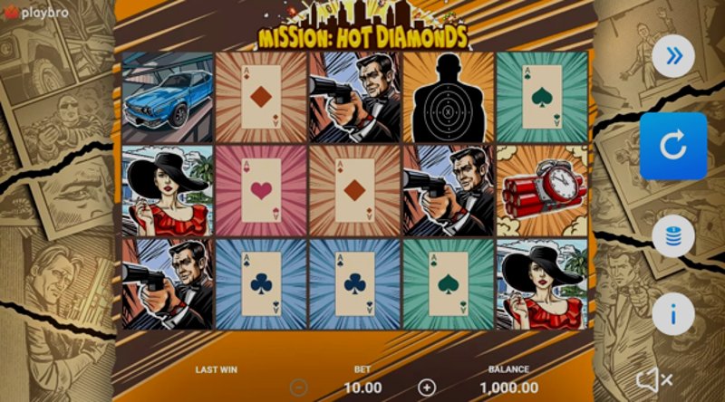 Play Mission: Hot Diamonds by Playbro at 1Win Casino