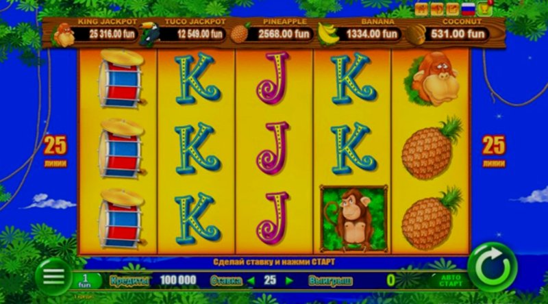 Play Monkey Jackpot by Belatra at 1Win Casino