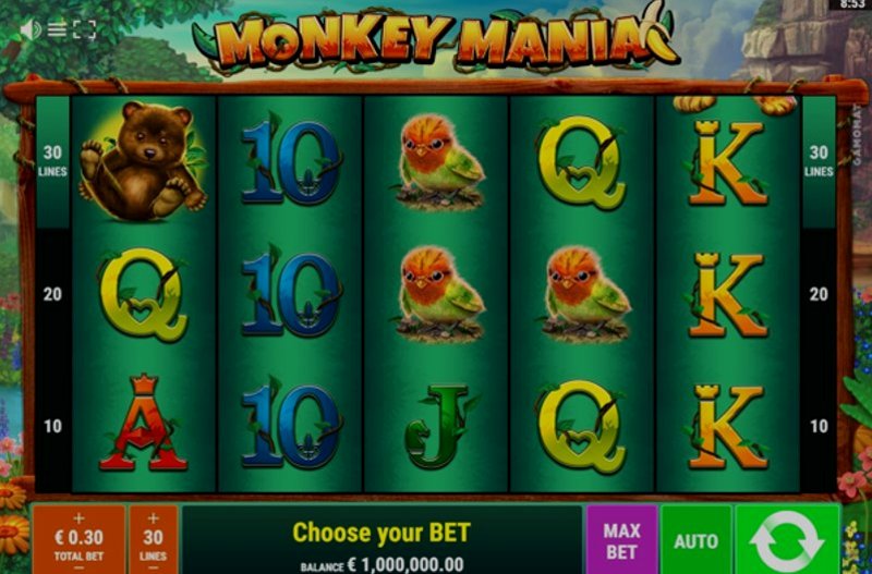 Play Monkey Mania by Gamomat at 1Win Casino