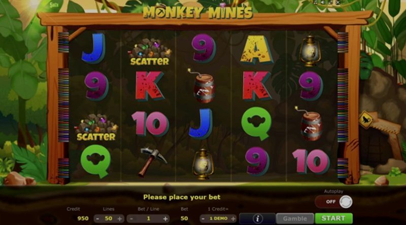 Play Monkey Mines by 5 Men Gaming at 1Win Casino