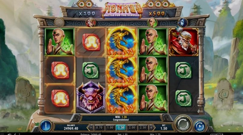 Play Monkey: Battle for the Scrolls by Playn Go at 1Win Casino