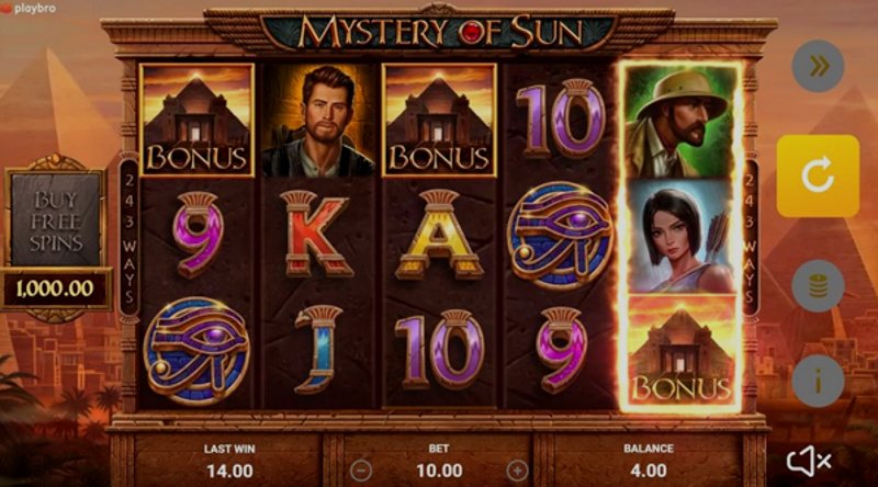 Play Mystery of Sun by Playbro at 1Win Casino