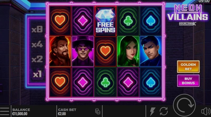 Play Neon Villains DoubleMax by Yggdrasil at 1Win Casino