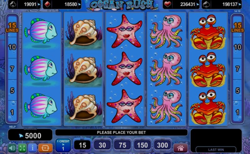 Play Ocean Rush by Amusnet Interactive at 1Win Casino