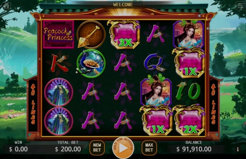 Play Peacock Princess Lock 2 Spin by Kaga at 1Win Casino