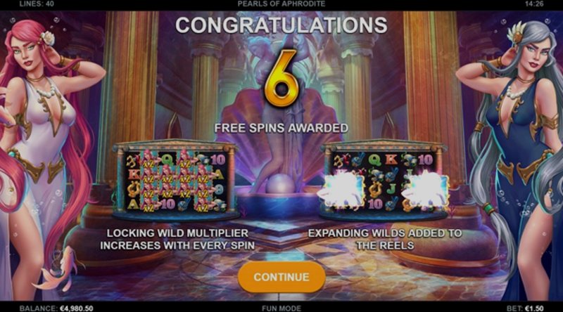 Play Pearls of Aphrodite by Kalamba at 1Win Casino