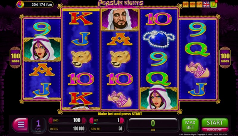 Play Persian Nights by Belatra at 1Win Casino