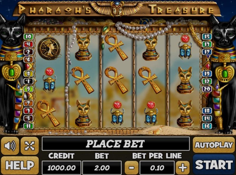 Play Pharaohs Treasure by Play Pearls at 1Win Casino