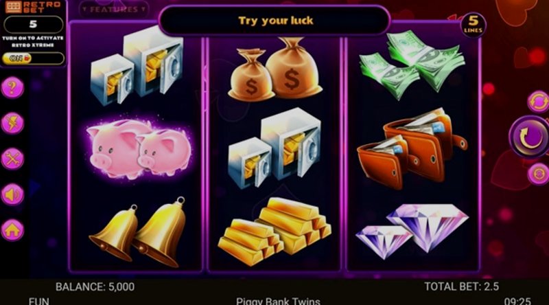 Play Piggy Bank Twins by Retrogames at 1Win Casino