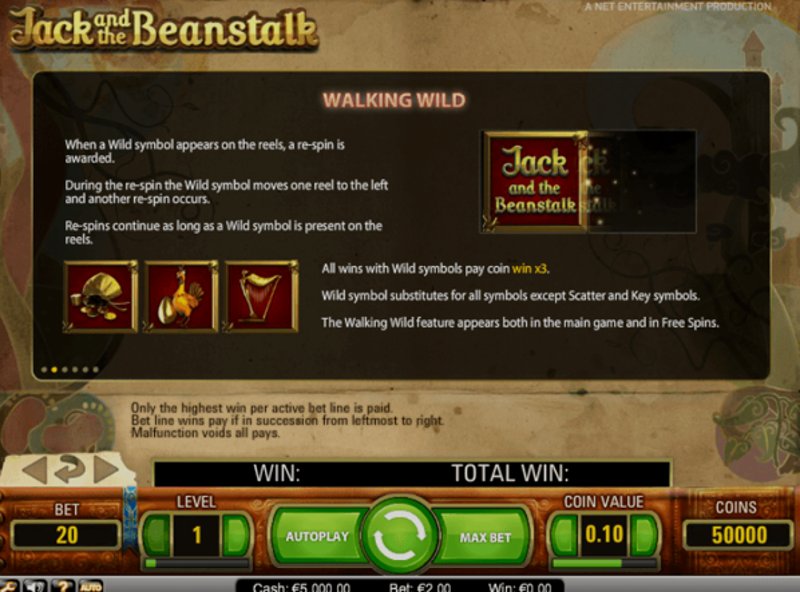 Play Jack And The Beanstalk by Netent at 1Win Casino